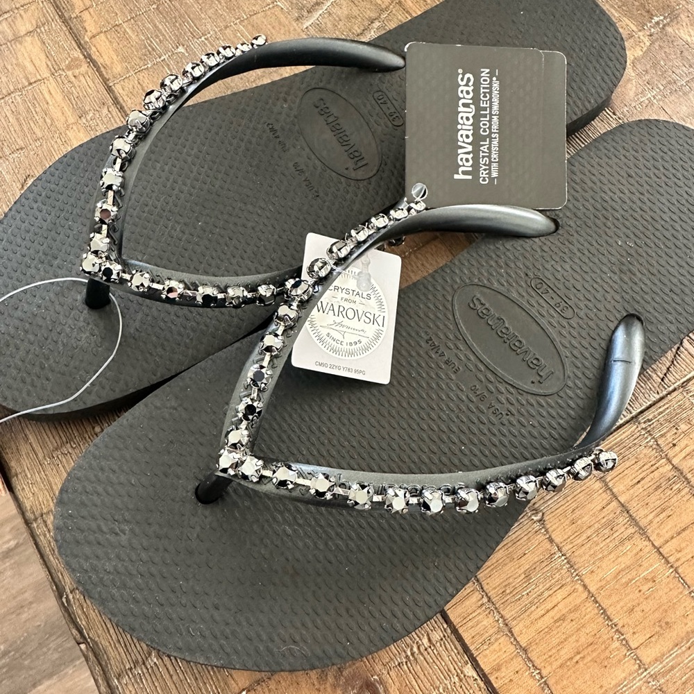 Brand NEW Rock Mesh Swarovski Havaianas Flip Flops